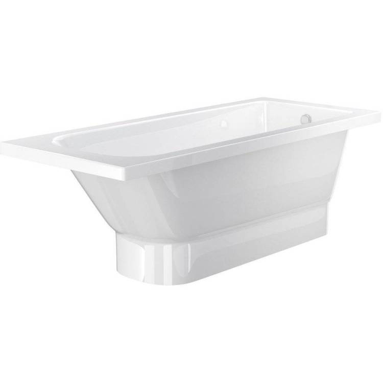 Ванна из искусственного камня Фэма Виктория 170x70 на подиуме, белая глянцевая