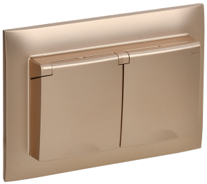 Розетка 2-местная с крышкой IEK Skandy SK-R26-16-44-K98-F песочный