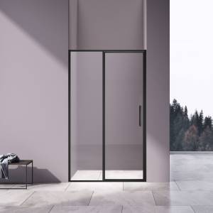 Душевая дверь в нишу Vincea Slim VDP-4SL120CLB профиль черный, стекло прозрачное, 120x195
