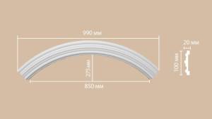 Радиус (1/4 круга) DECOMASTER 897902-120 70x2x10