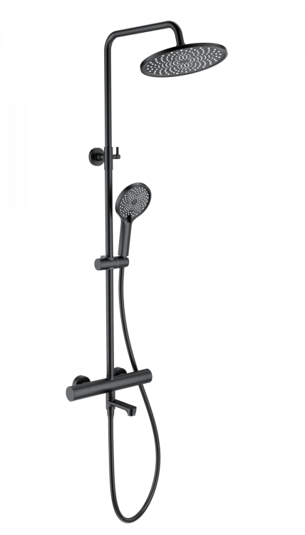 Душевая стойка Wonzon & Woghand WW-B3069-MB с термостатом, черный