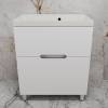 Тумба с раковиной Style Line Матис 70 напольная, белая матовая, раковина жасмин, 82x70x45