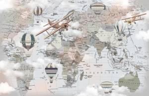 3D Фотообои Artegrafico «Карта путешествий» KID-027 акварель