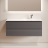 Тумба с раковиной Sancos Folk подвесная, 120x45x52, правая, c двумя ящиками оснащенными доводчиками, Grey soft фото 4