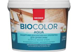 Защитная декоративная пропитка для древесины Neomid Bio Color Aqua дуб 2.3 л
