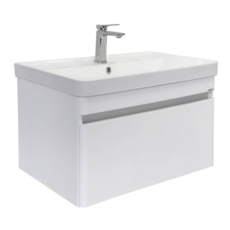 Тумба с раковиной Comforty Валдай-80П 00-00019144 белый матовый