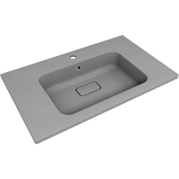 Раковина Uperwood Lagoon Quartz 297000018 серая матовая, серый шелк, 80x48