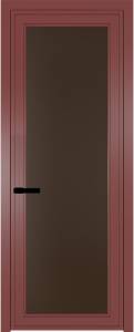 Межкомнатная дверь Profil Doors 1 AGP цвет профиля Красный антрацит, стекло безопасное 6 мм монохром шоколад 800x2000
