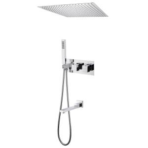 Душевая система Abber Daheim AF8254 хром, встраиваемая, с термостатом, с изливом