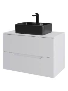 Тумба с раковиной Orange Line Li-80TuwMDF+B01-475MB белая матовая, 80.5 см