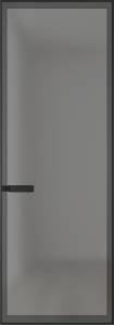 Межкомнатная дверь Profil Doors 1 AGN цвет профиля Черный, стекло безопасное 4 мм иней графит 600x2000