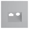 Лицевая панель для ТВ-розетки+Ethernet RJ45 Voltum S70 VLS002716 серый фото 2