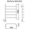 Полотенцесушитель электрический Ника Myfrea My Paris 60/50 левый тэн, хром фото 3