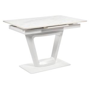 Стол Bradex Home Flame RF 0425 керамогранит белый мрамор, белый 116(155)x80x75