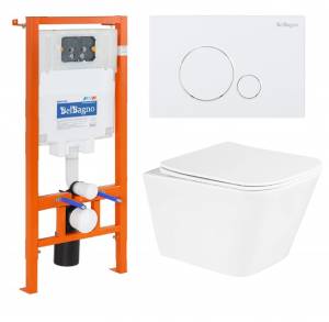Комплект Belbagno Due BB3103CHR/SC/BB002-80/BB014-SR-BIANCO кнопка белая