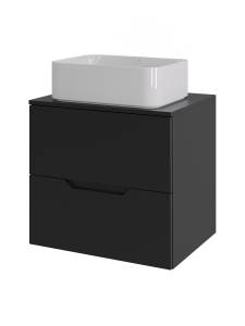 Тумба с раковиной Agger Свит SWE600ETBL-ST-2460W черная матовая, 60 см