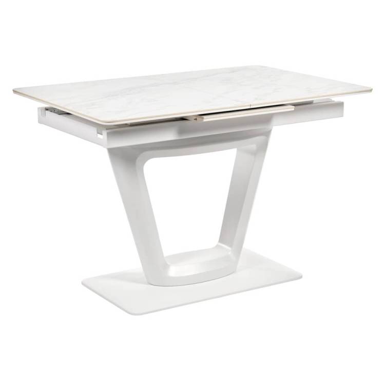 Стол Bradex Home Flame RF 0425 керамогранит белый мрамор, белый 116(155)x80x75