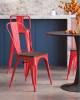 Набор из 6 стульев Stool Group Tolix YD-H440B-W LG-03 X6 красный глянцевый, темное дерево фото 4