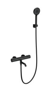 Смеситель для ванны Wonzon & Woghand WW-A2006-A1-MB с душем и термостатом, черный матовый