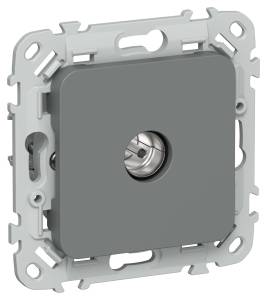 ТВ-розетка проходная тип M IEK Flite FI-A13-P-K80 мокрый асфальт