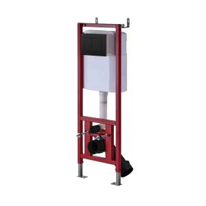 Система инсталляции для подвесного унитаза D&K Quadro DI8540116, с черной клавишей смыва