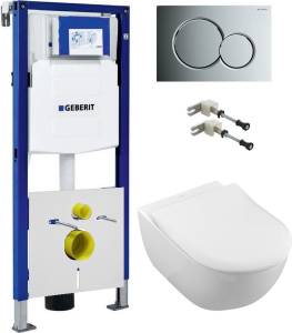Комплект  Унитаз подвесной Villeroy&Boch Subway 2.0 5614R201 alpin + Система инсталляции для унитазов Geberit Duofix UP320 111.300.00.5 + Кнопка смы