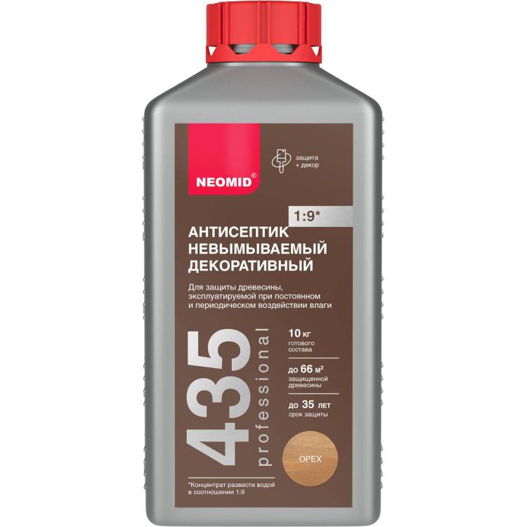 Антисептик невымываемый декоративный Neomid 435 орех 1 кг