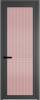 Межкомнатная дверь Profil Doors 1 AGP цвет профиля Серая ночь, стекло безопасное 6 мм мору розовое 800x2000