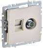 ТВ-розетка+Ethernet RJ45 IEK Brite BR-AK20-1-K10 бежевый
