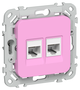 Розетка телефонная RJ11+Ethernet RJ45 IEK Flite FI-KT22-1-K99 пурпурный