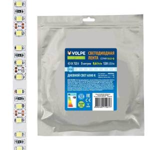 Светодиодная лента Volpe ULS-Q330 2835-120LED/m-8mm-IP20-DC12V-9,6W/m-5M-6500K