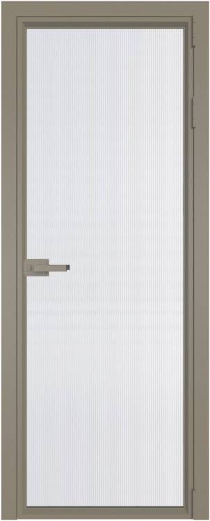 Межкомнатная дверь Profil Doors 1 AV цвет профиля Никель матовый, стекло безопасное 6 мм мору белый 800x2000