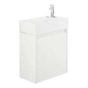 Тумба с раковиной Belbagno Kraft Mini KRAFT MINI-500/260-1A-SO-BO-L 45x25x50 Bianco Opaco подвесная с распашной дверцей, левосторонняя