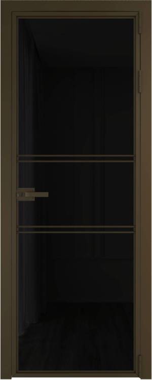 Межкомнатная дверь Profil Doors 2 AX цвет профиля Деорэ, стекло безопасное 6 мм черный триплекс 700x2000