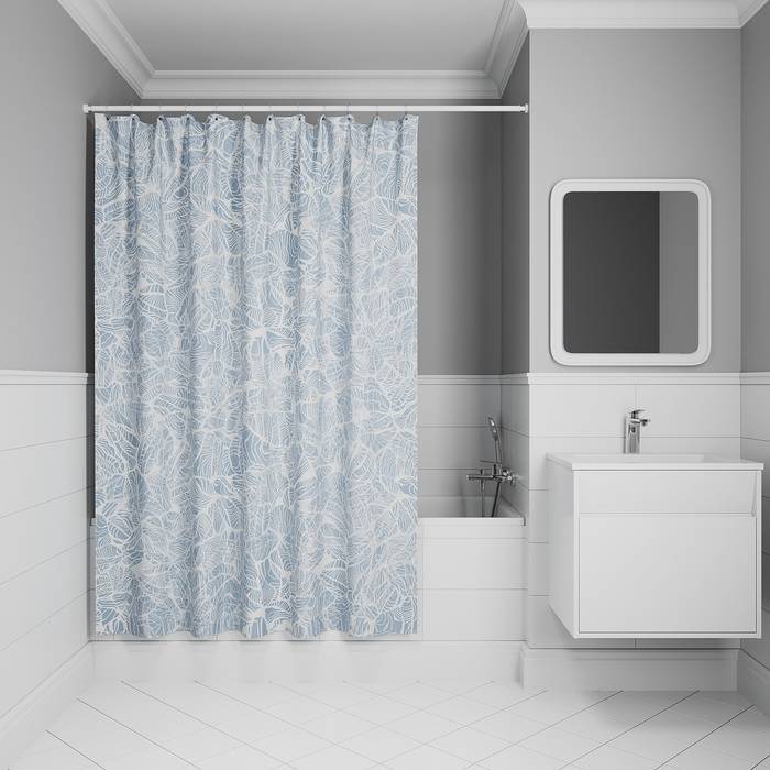 Штора для ванной Iddis Base BX03P18i11 полиэстер, 200x180, голубой