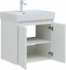 Тумба с раковиной Aquanet Nova Lite 60 белый глянец, с дверками фото 13