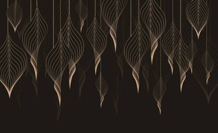 3D Фотообои Artegrafico «Золотые ниспадающие листья» PL-053 песок