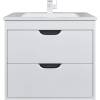 Тумба с раковиной Uperwood Modul 3930205581 подвесная, матовая, белая, графит, 65 см