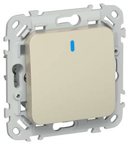 Выключатель 1-клавишный проходной IEK Flite FI-V18-1-10-1-K37 шампань