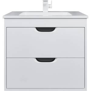 Тумба с раковиной Uperwood Modul 3930205581 подвесная, матовая, белая, графит, 65 см