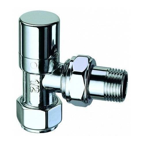 Вентиль FAR запорный угловой, гайка М24х19 (серебрянное покрытие ), 1/2 EPDM