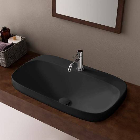 Раковина Scarabeo Moon 5512 49 BK 72 см, черная