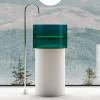 Раковина Abber Kristall AT2701White-Aquamarin отдельностоящая, прозрачная, белый/бирюзовый
