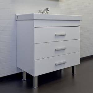 Тумба с раковиной Comforty Никосия-80Н 00-00011162 белый глянец с раковиной Fest 80