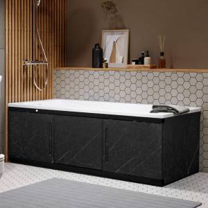 Экран под ванну Alavann Alt Black ALV1201004 черный мрамор, 154x7