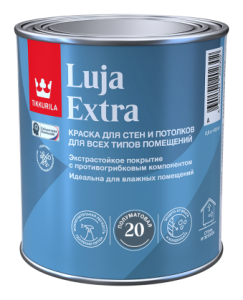Краска для стен и потолков Tikkivala Luja Extra 20 полуматовая база А 0.9 л