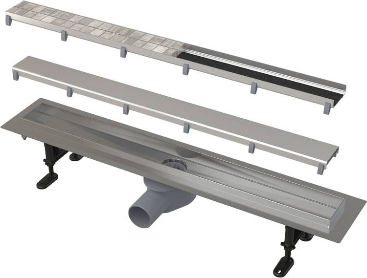 Душевой лоток AlcaPlast APZ13-DOUBLE9-850 с решеткой и опорами, 85 см