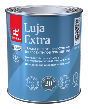 Краска для стен и потолков Tikkivala Luja Extra 20 полуматовая база А 0.9 л