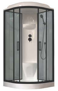Душевая кабина Royal Bath RB 100HK6-GT-BL профиль черный, стекло прозрачное, 100x100x217