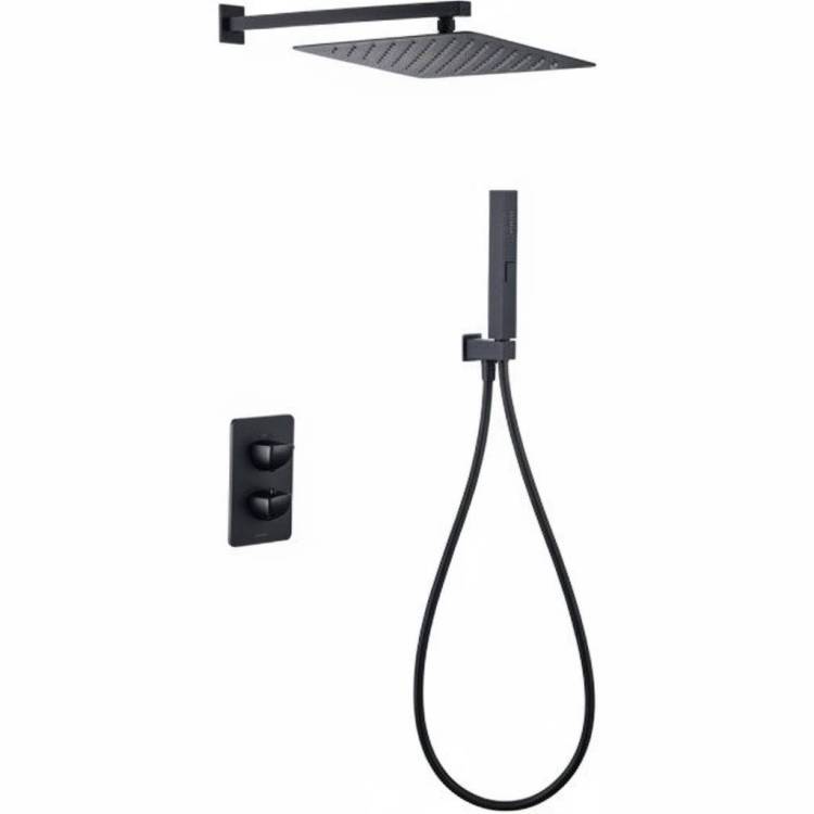 Душевой комплект Allen Brau Infinity 5.21016-31 черный матовый, с внутренней частью